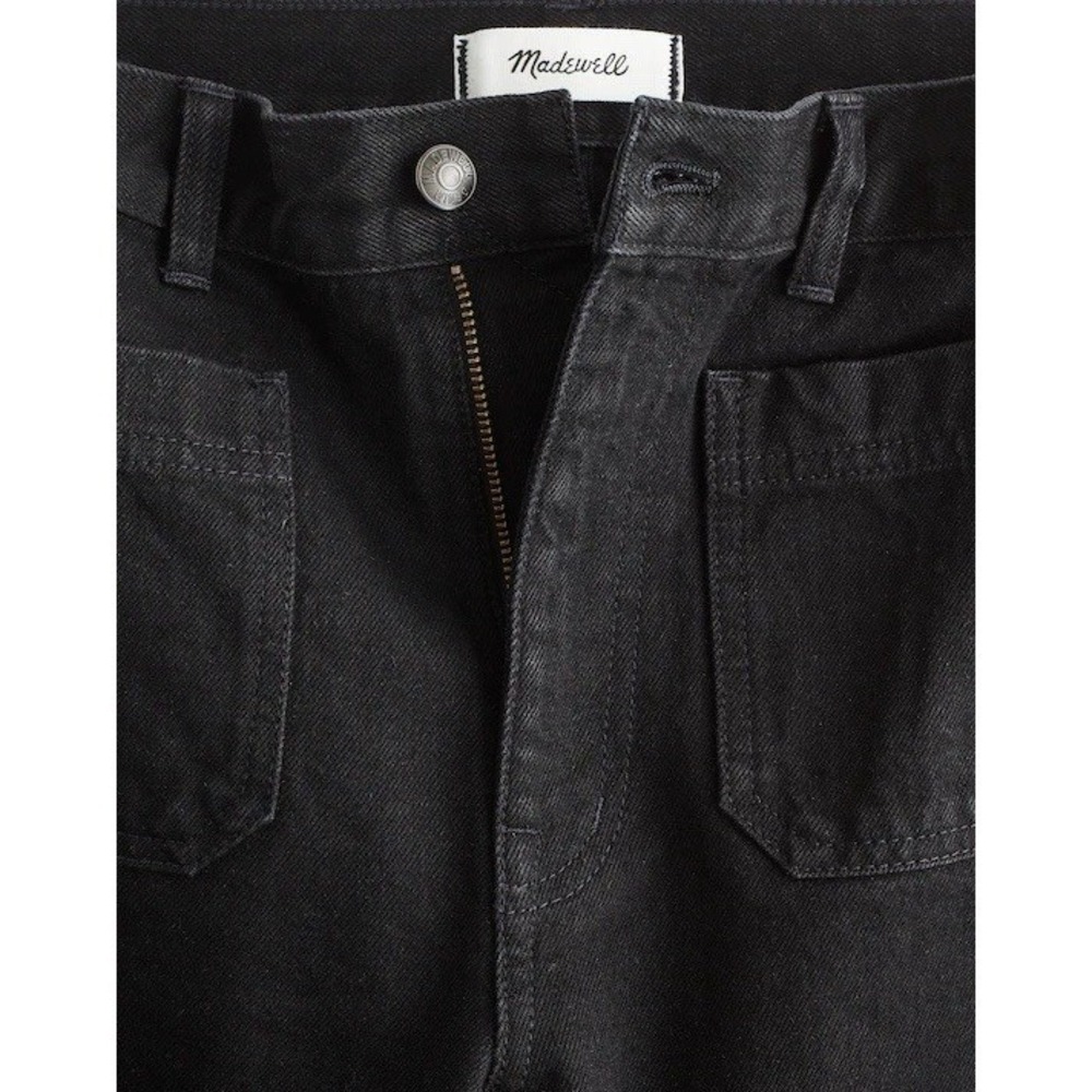 Madewell The Cleo Straight Jean Black High Rise Patch Pocket Jeans 30 NWOT $148 - Picture 6 of 12